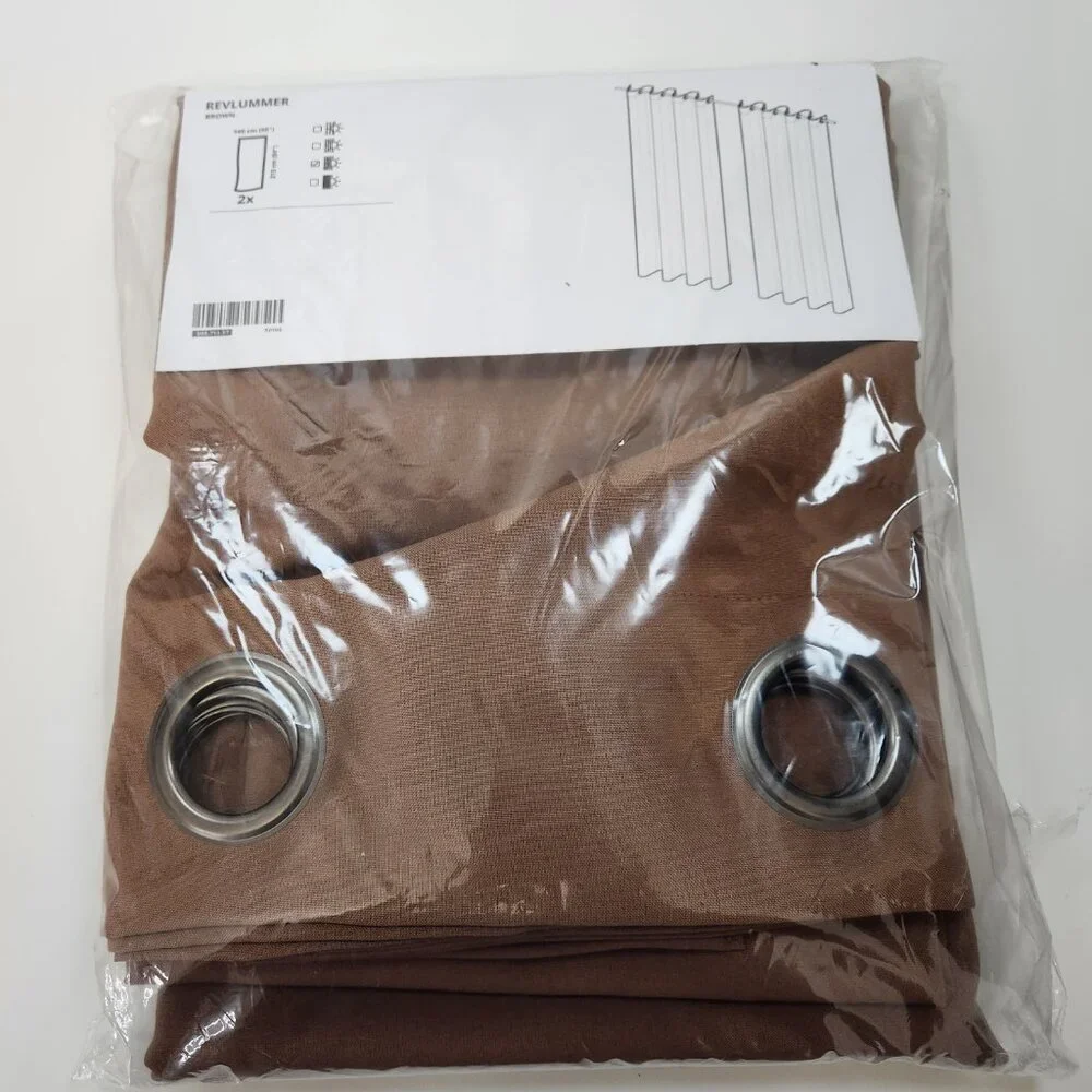 NEW Ikea Revlummer Brown Curtains 1 Pair (2 Panels) 55